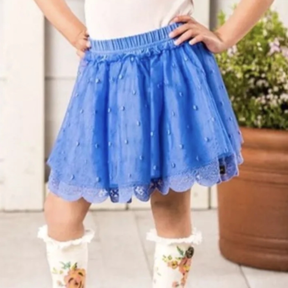 Matilda Jane Mother May I Skirt Blue Cornflower Layered Tulle Girls Size 6